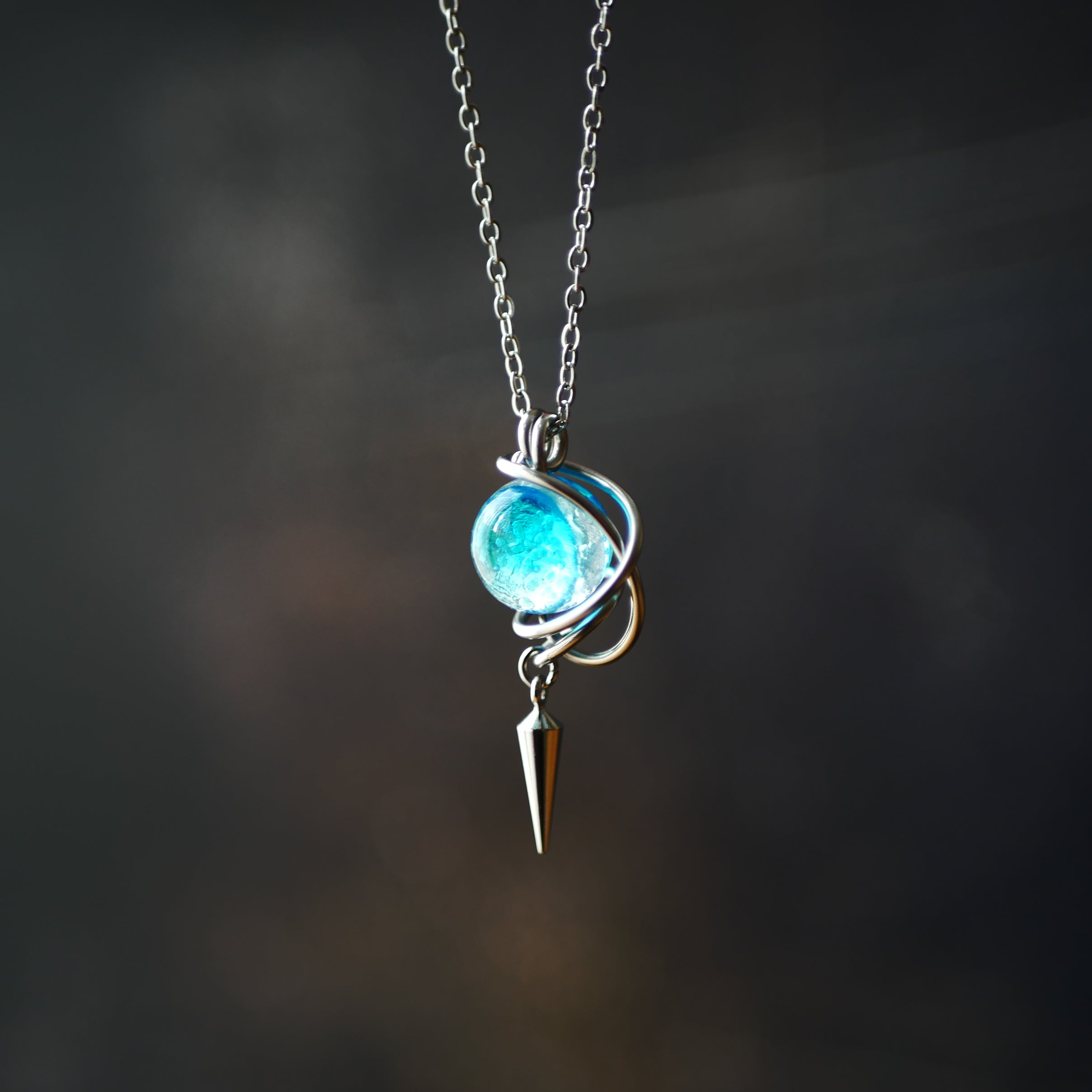 一つ星」シルバーカラー ネックレス アイスブルー – 宙フェス夜市