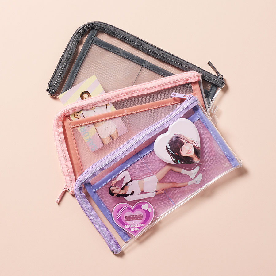 メッシュポケットクリアロングポーチ｜ノベルティ・物販・記念品などの