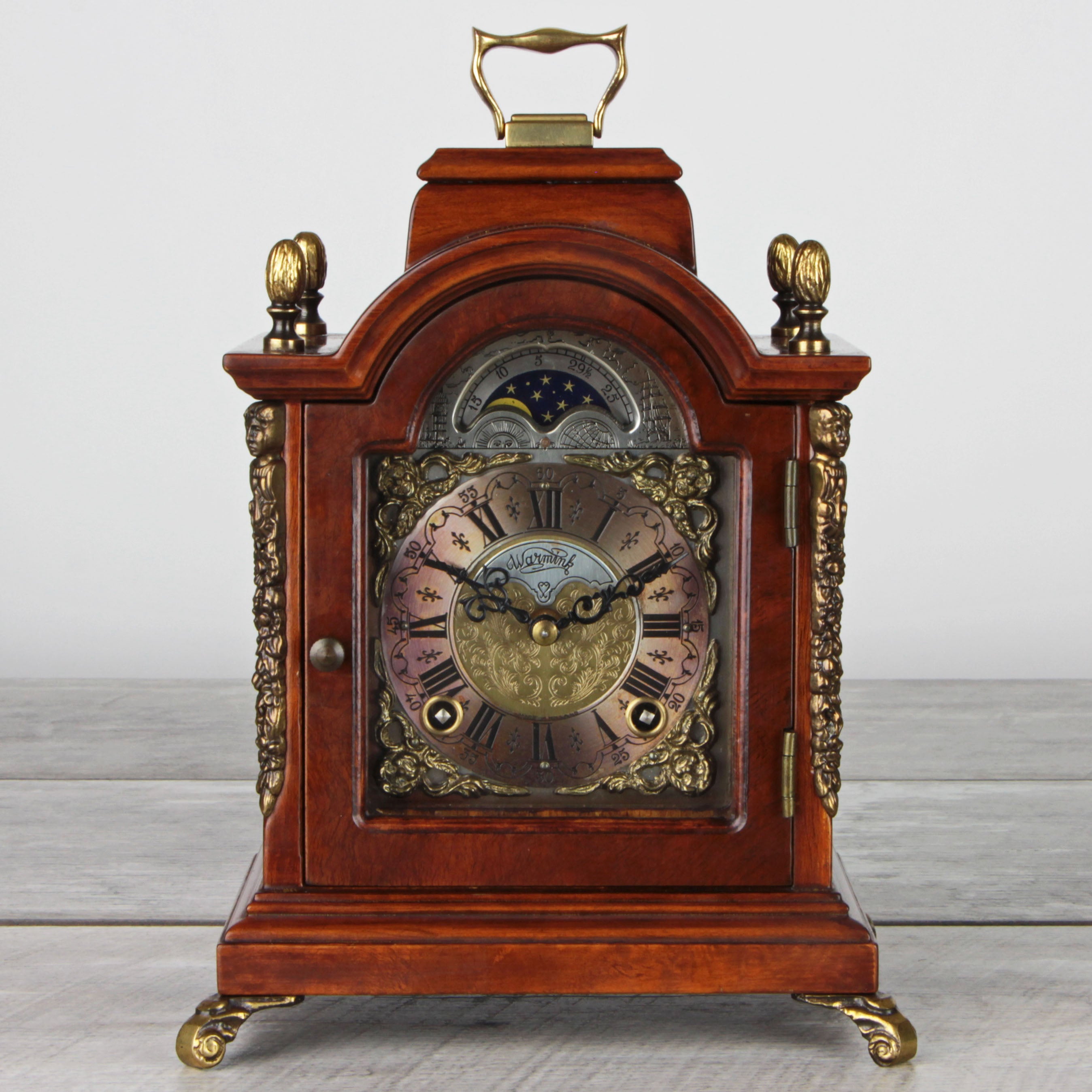 Warmink Moonphase Walnut Striking Clock