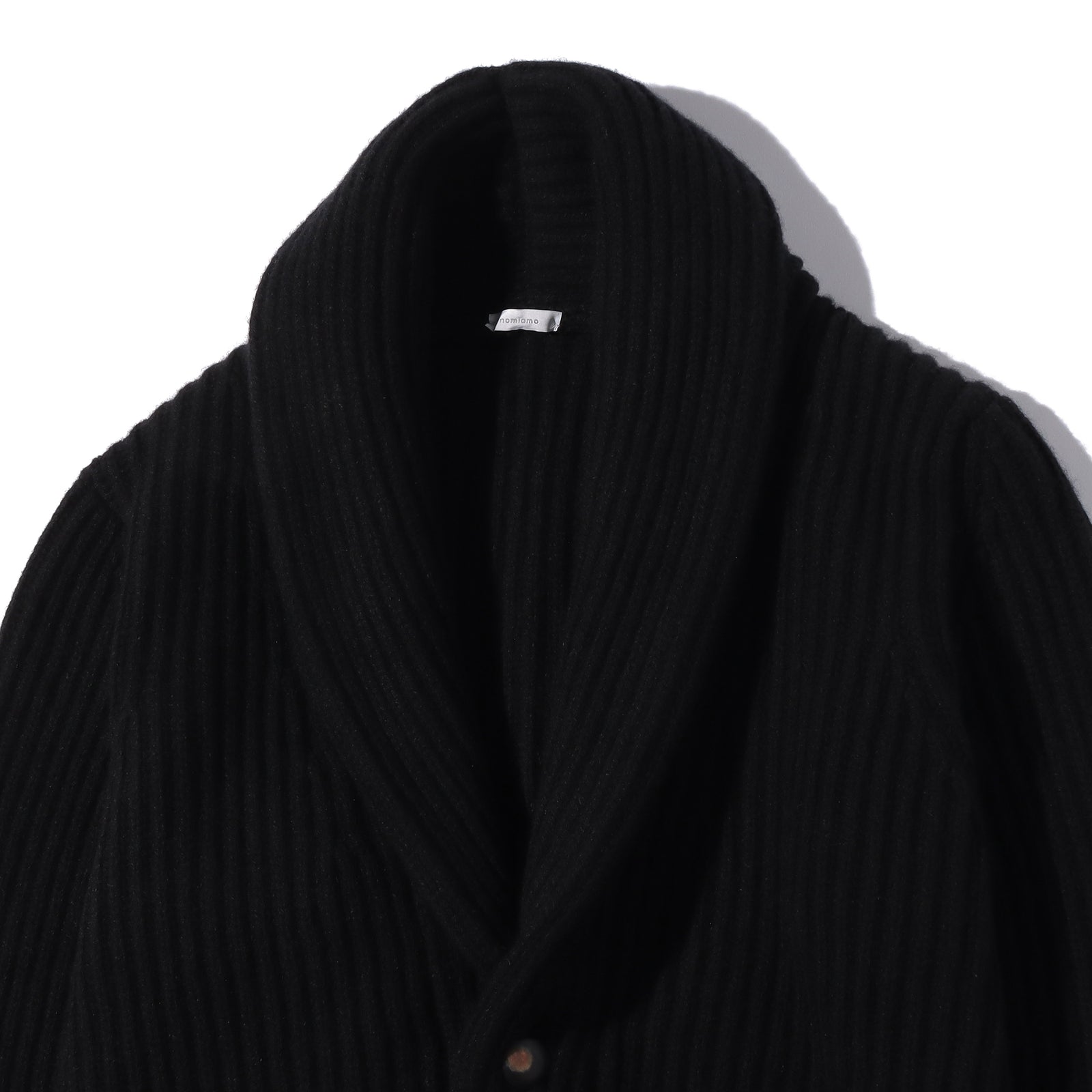 nomiamo（ノミアモ）カシミヤショールカラーカーディガン ブラック