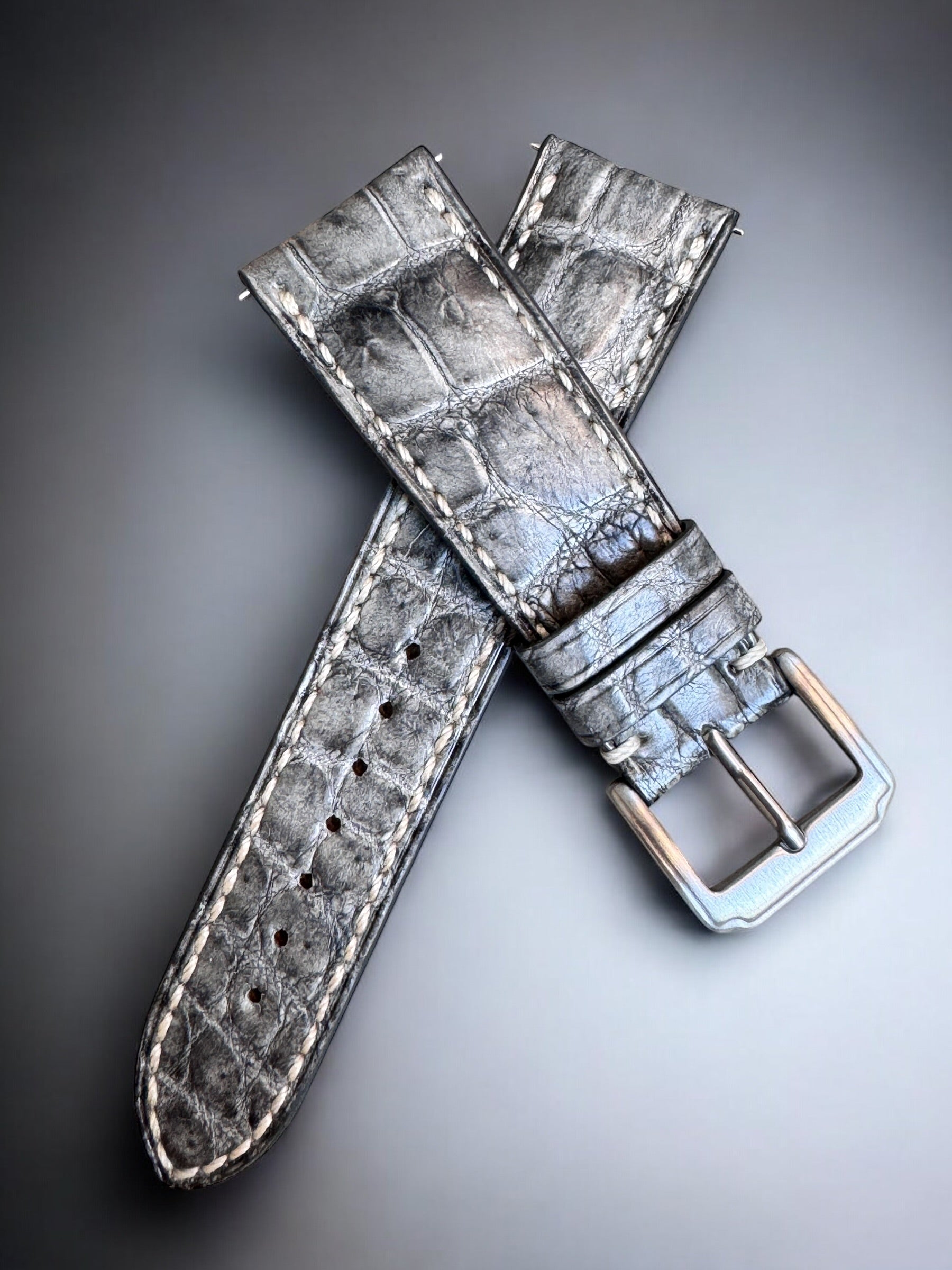 墨染クロコダイル | 22-18mm ｜ショート – 松下庵