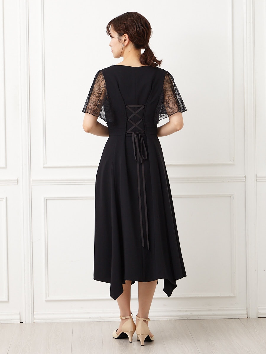 イレギュラーヘム・ミモレ丈ドレス｜パーティードレスの通販AIMER