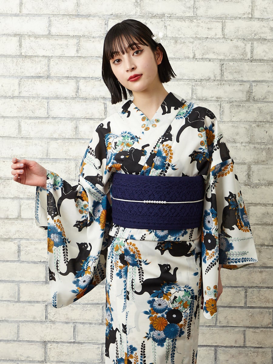 浴衣単品「 夜空猫 」(FREE パープル): ふりふ ｜ミマツグループ