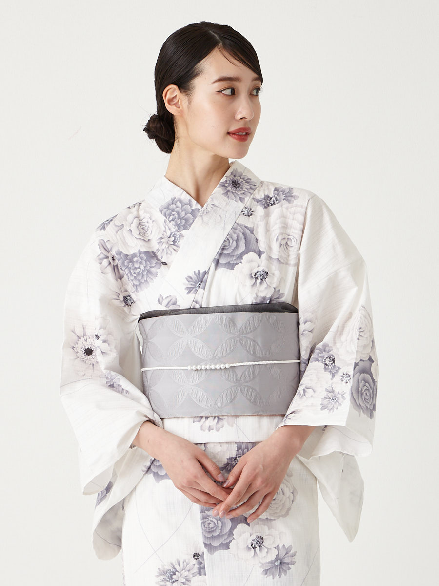 浴衣単品「 フラワーブーケ 」(FREE ホワイト): ふりふ ｜ミマツ