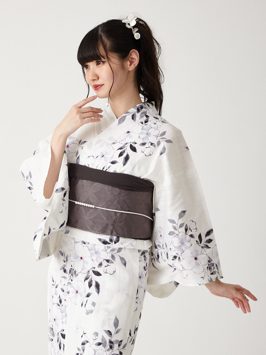 浴衣単品「 花雪の舞 」(FREE ホワイト): ふりふ ｜ミマツグループ