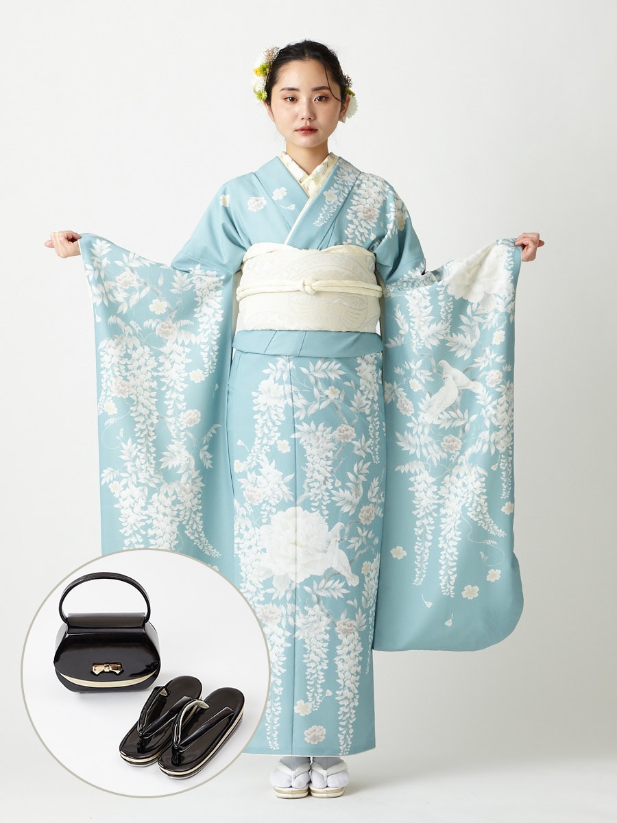 レンタル振袖【F1716】 シロバトシノワ(FREE ホワイト): ふりふ