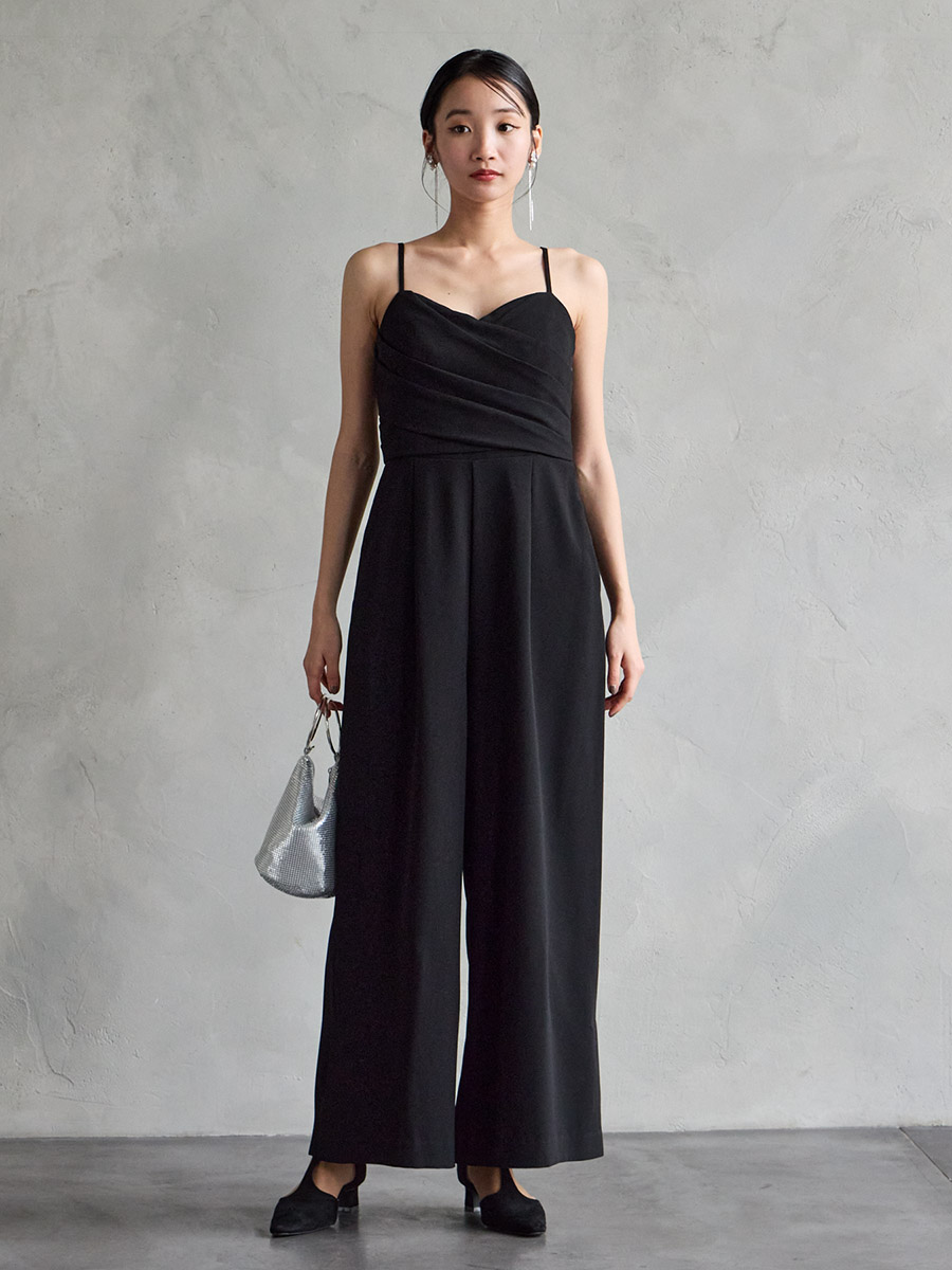 クロスデザインキャミソールオールインワン(S ブラック): AIMER | エメ