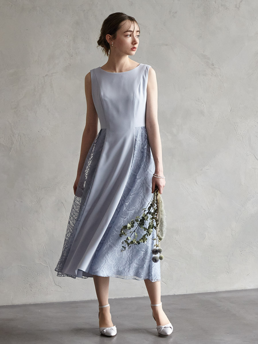 試着キャンペーン対象】サイドレースフィット＆フレアドレス(M