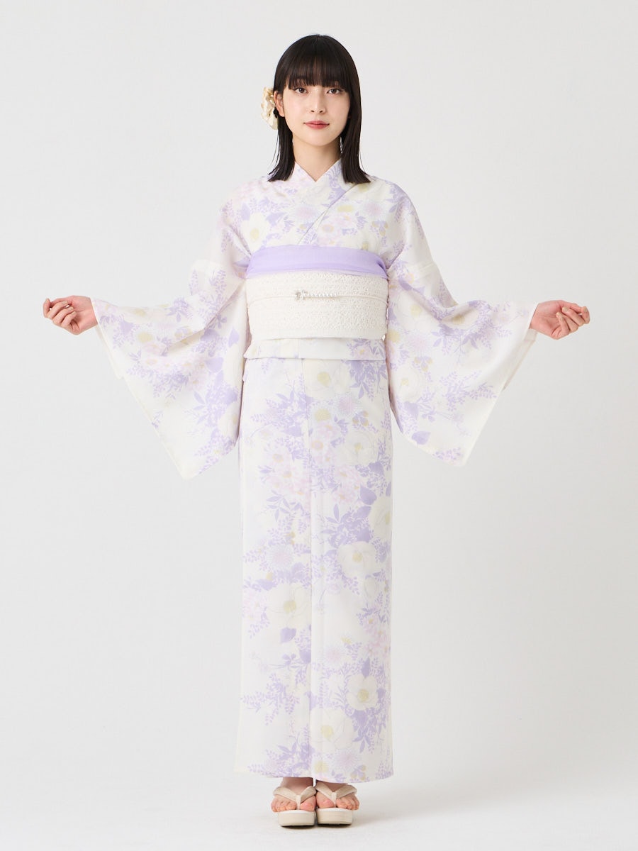 浴衣単品「 椿うさぎ 」(FREE ライラック): ふりふ ｜ミマツグループ