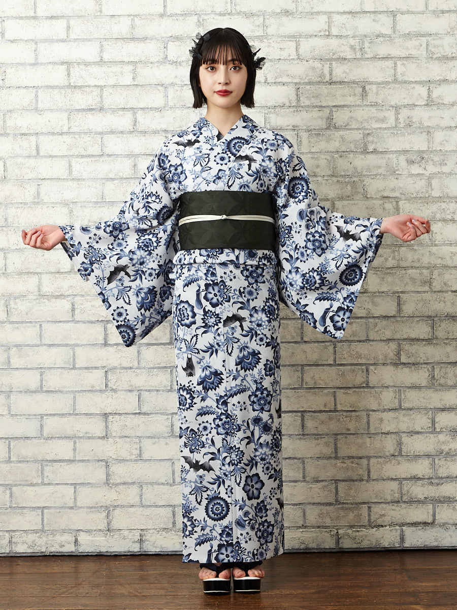 浴衣単品「 更紗蝙蝠 」(FREE ブルー): ふりふ ｜ミマツグループ