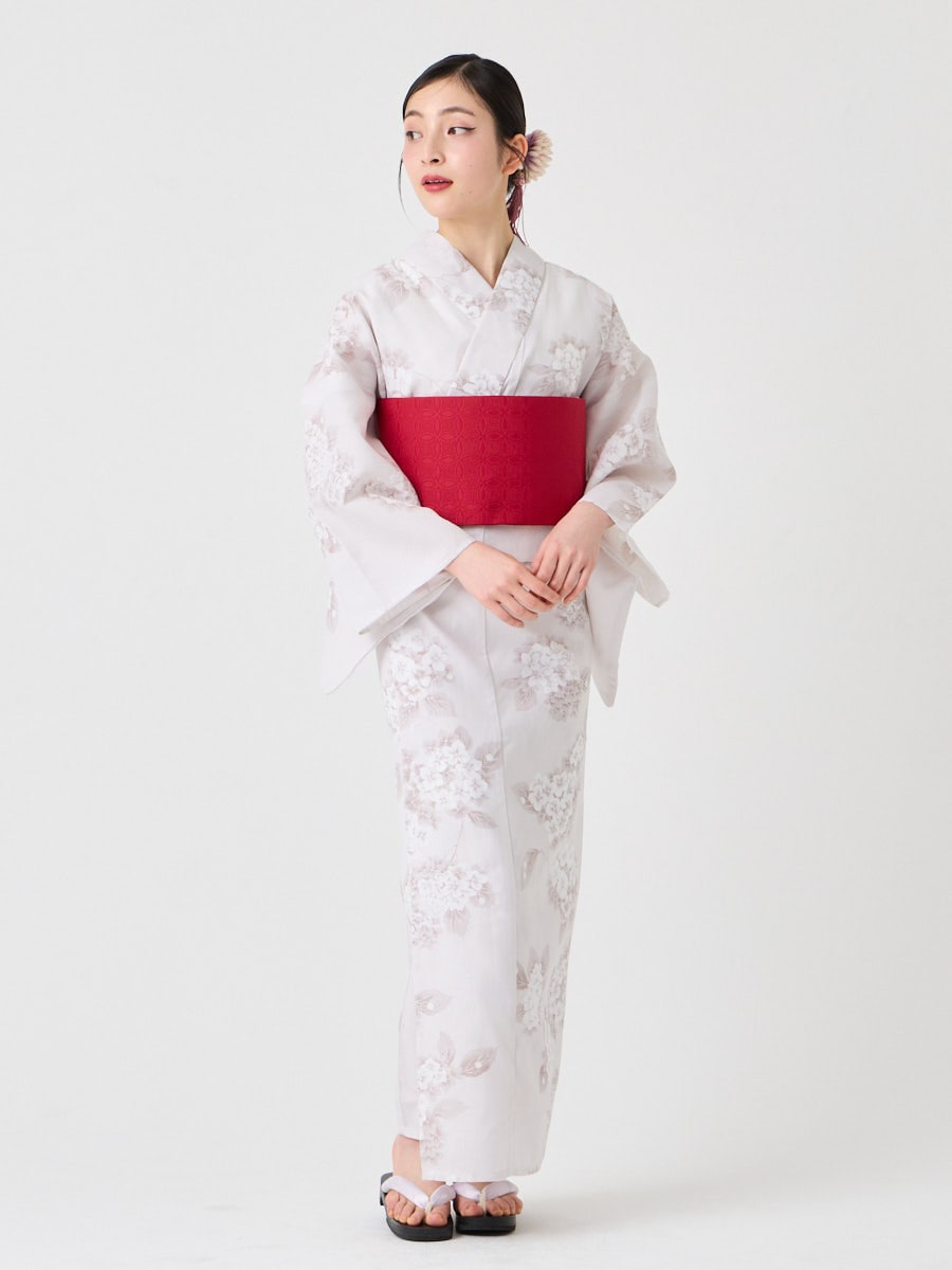 WEB限定】浴衣3点セット（浴衣「NaturalFurifu・あじさいパール」+