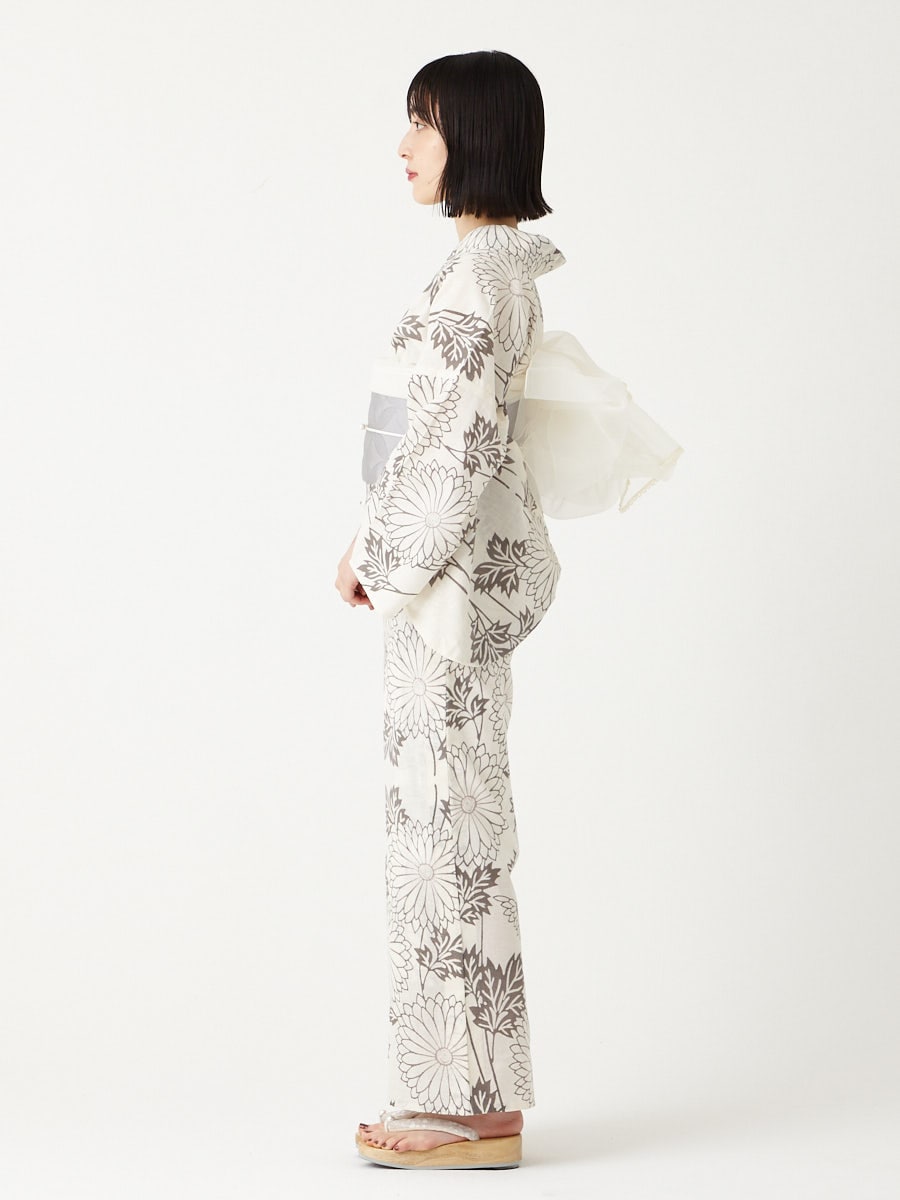 浴衣単品「 注染 菊 」(FREE ホワイト): ふりふ ｜ミマツグループ