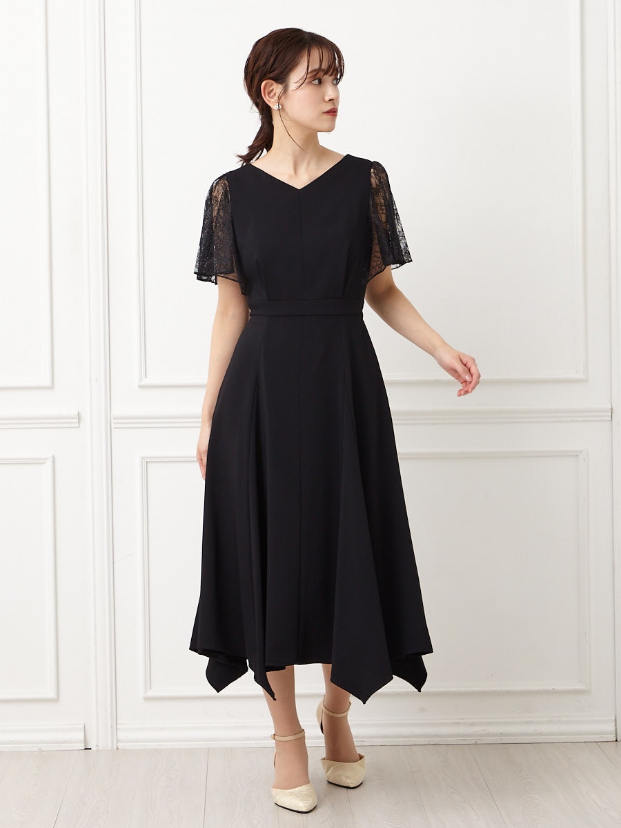 イレギュラーヘム・ミモレ丈ドレス｜パーティードレスの通販AIMER