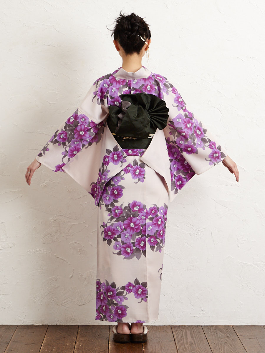 浴衣単品「 ガーデンカメリア 」(FREE ブラック): ふりふ ｜ミマツ