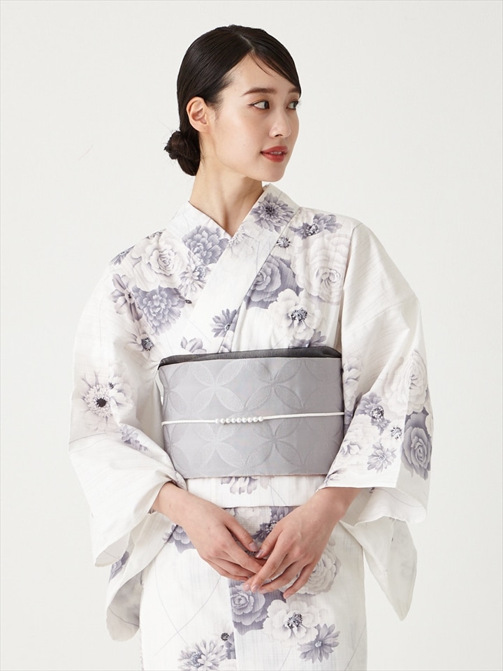 浴衣単品「 フラワーブーケ 」(FREE ホワイト): ふりふ ｜ミマツ