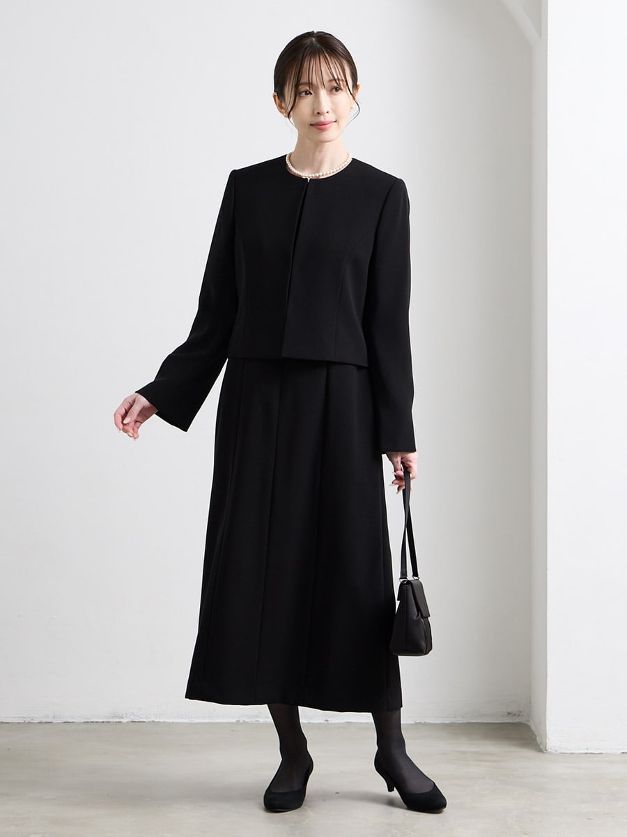 WEB限定】【洗える・マシンウォッシャブル】セミフレアスリーブノー