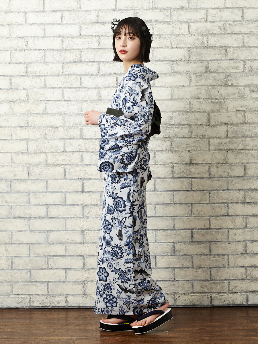 浴衣単品「 更紗蝙蝠 」(FREE ブルー): ふりふ ｜ミマツグループ