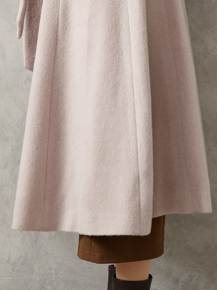 アルパカシャギーフィット＆フレアコート(L ライトグレー): AIMER