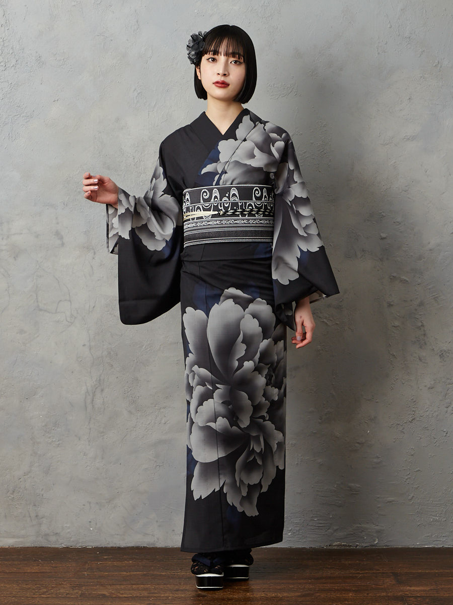 残りわずか】浴衣単品「 キャロル 」(FREE ブラック): ふりふ ｜ミマツ