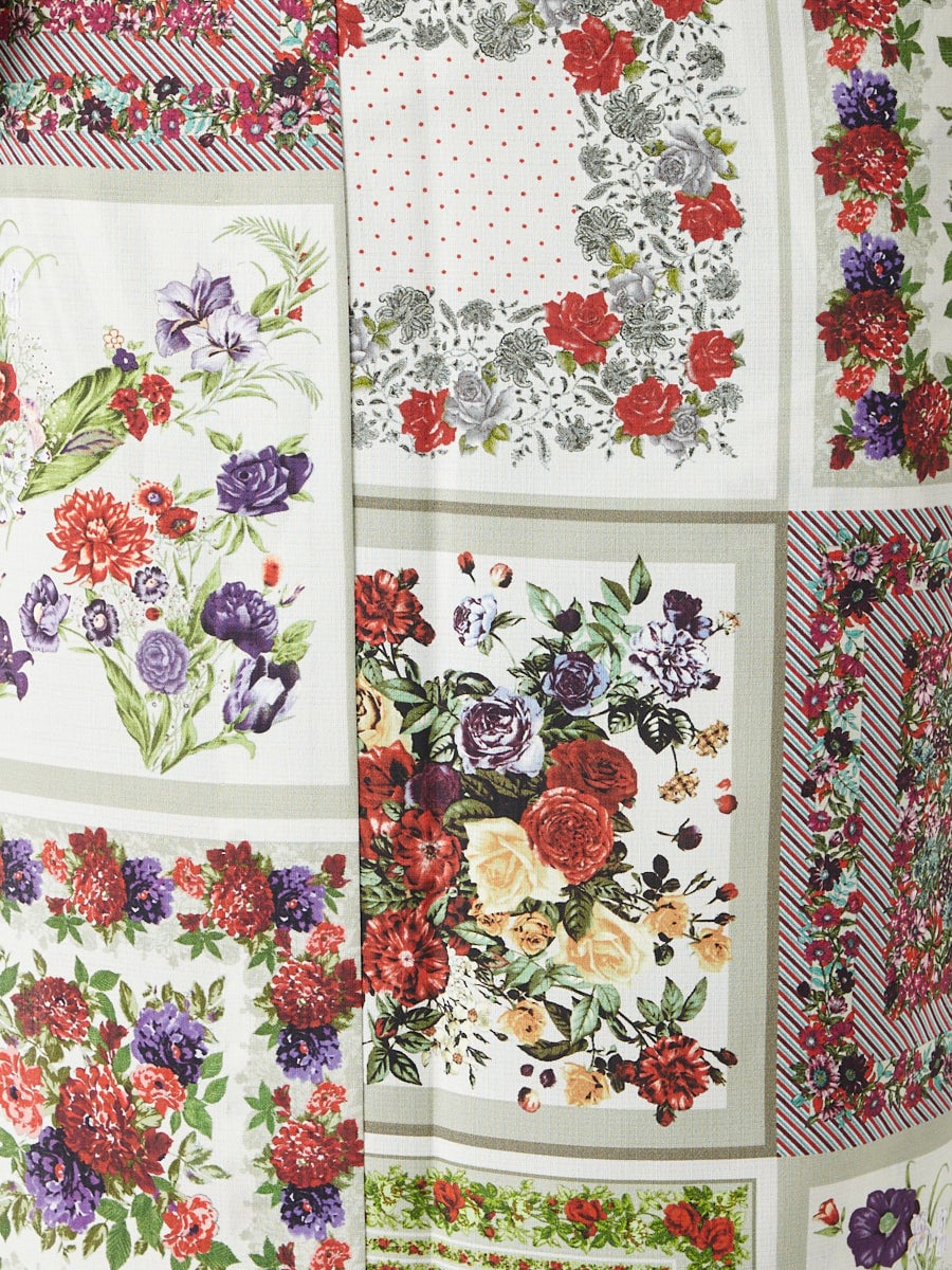 残りわずか】浴衣単品「 スカーフローズ 」(FREE レッド): ふりふ