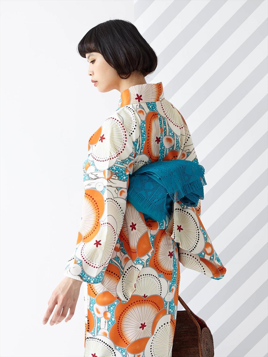 ラスト1点】半巾帯「レース」(FREE ターコイズ): ふりふ ｜ミマツ