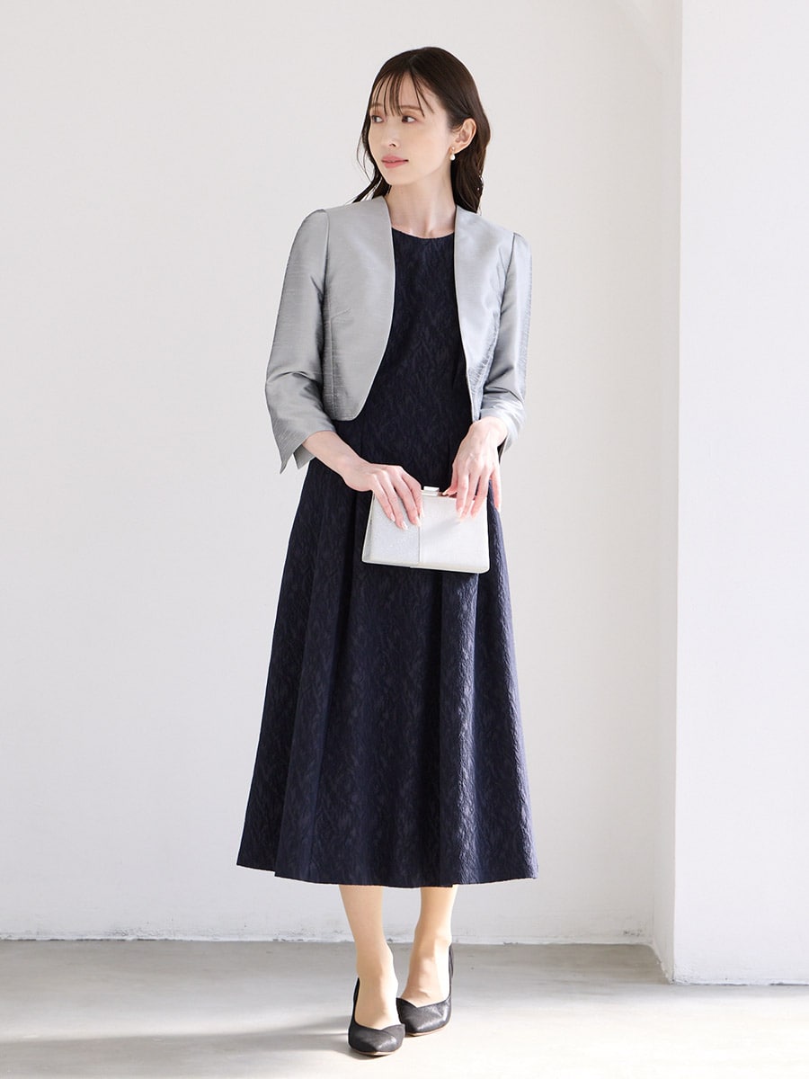 コードジャカードフレアワンピース(M ベージュ): AIMER | エメ