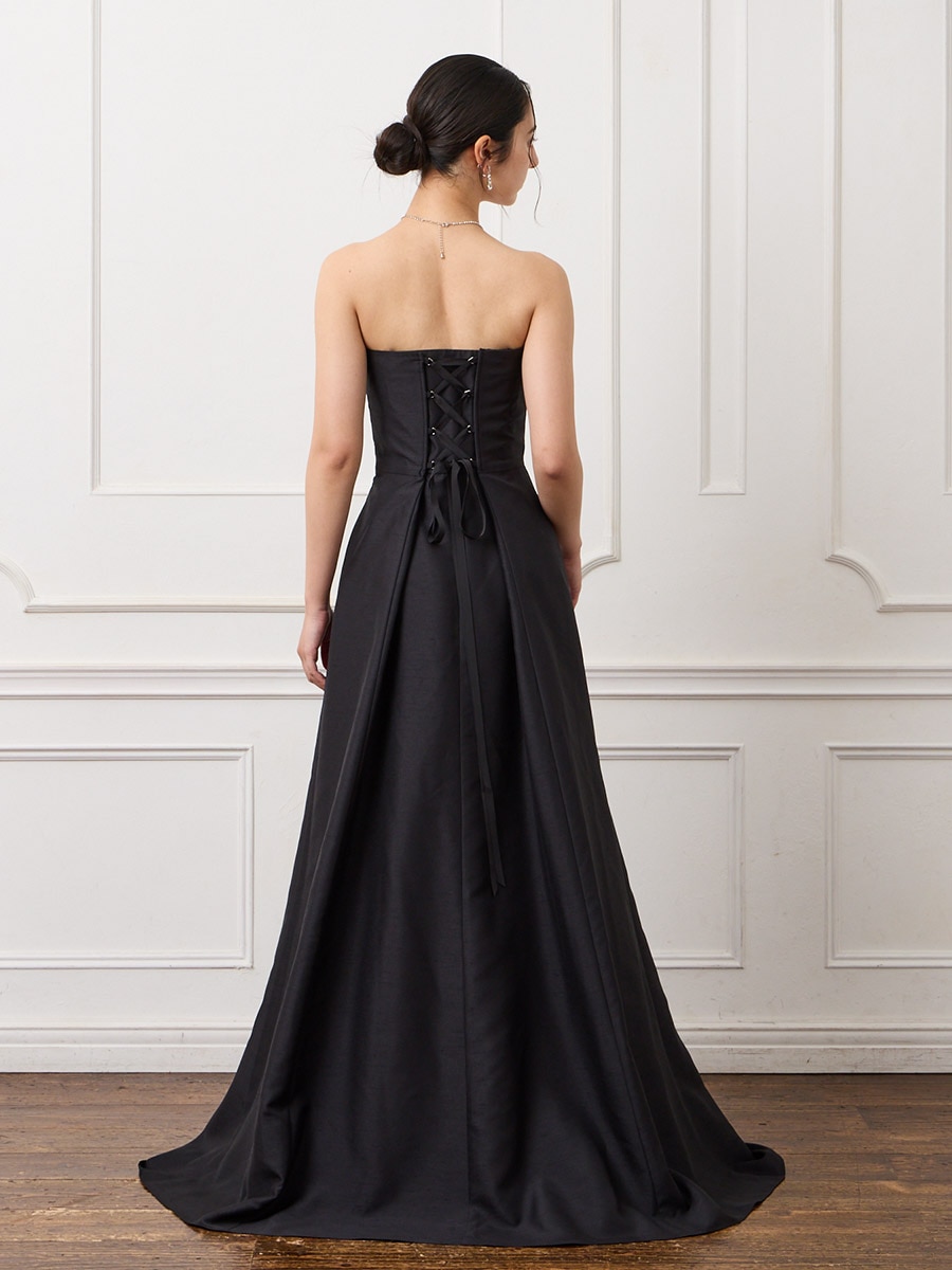 シャンタンマーメイドロングドレス(M ブラック): AIMER | エメ