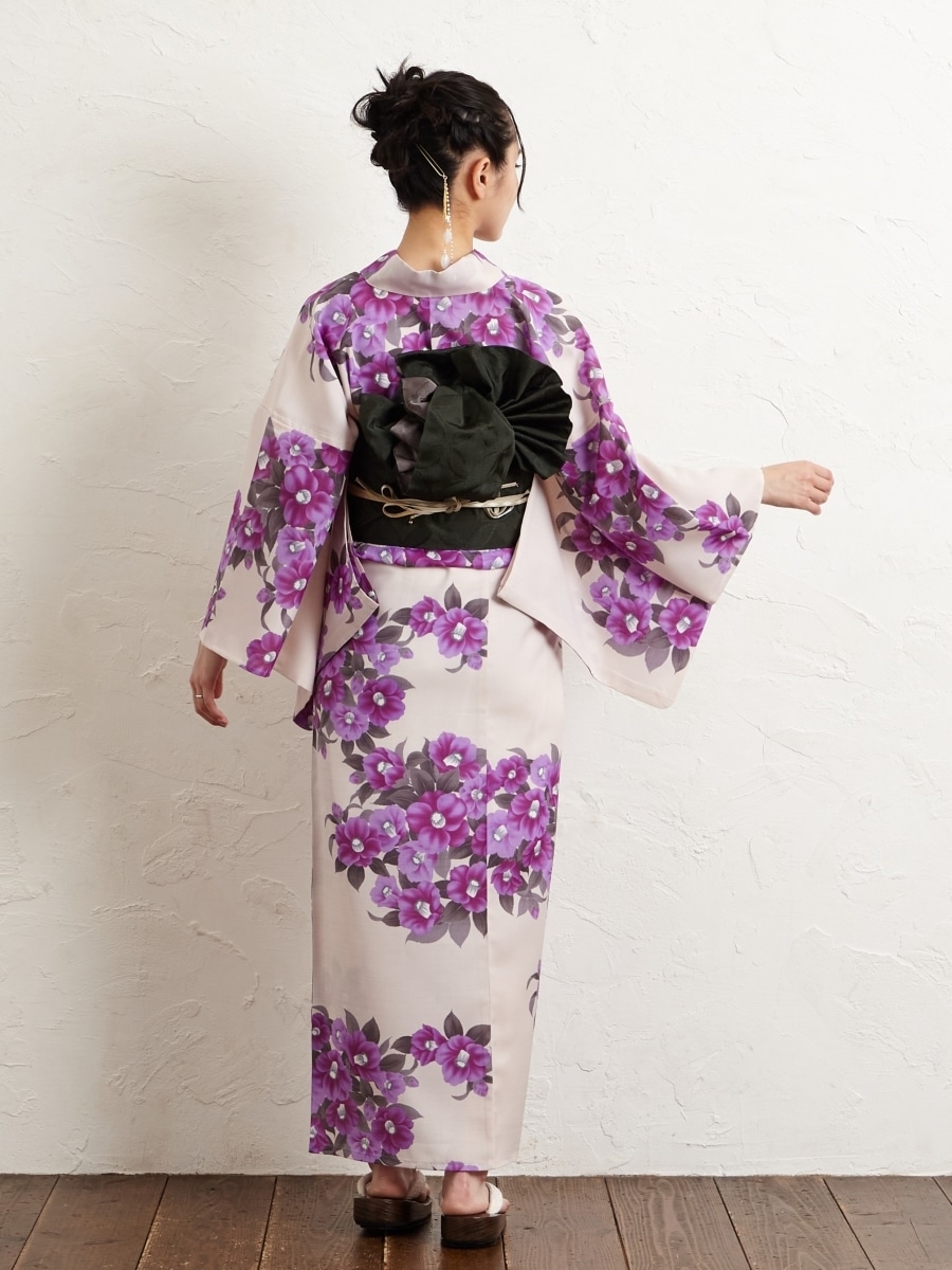 浴衣単品「 ガーデンカメリア 」(FREE ブラック): ふりふ ｜ミマツ