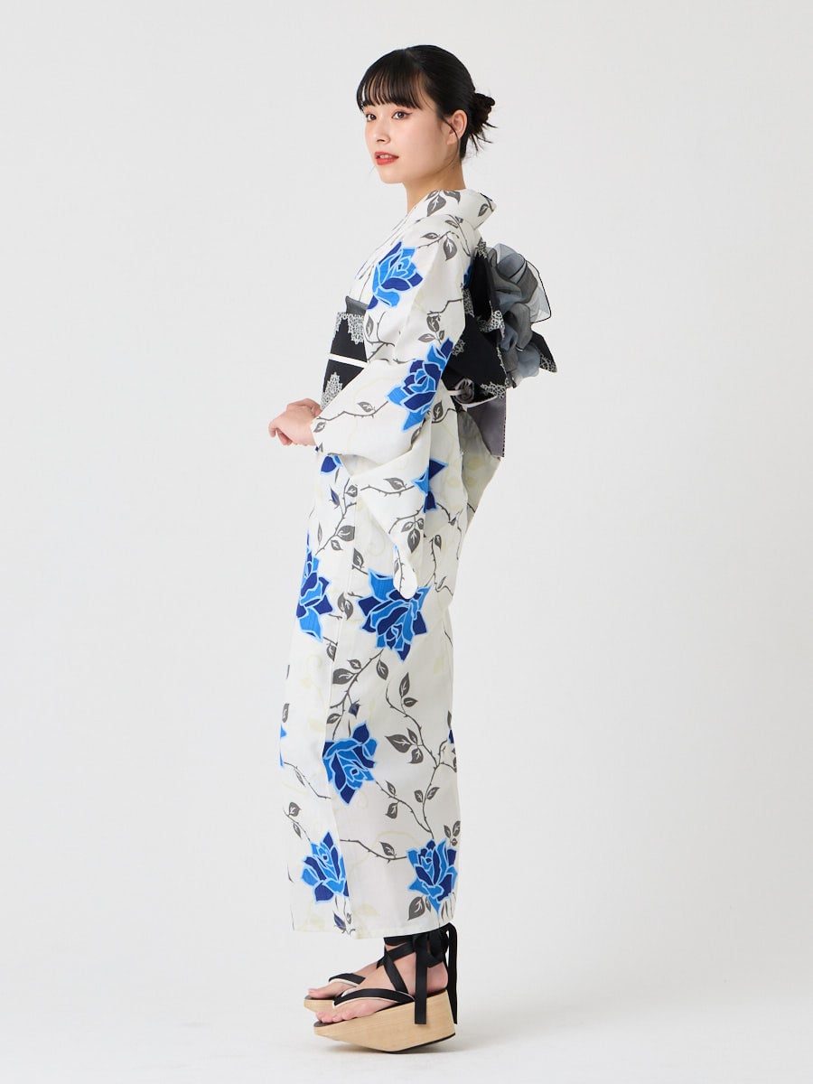 浴衣単品「 NaturalFurifu 青薔薇 」(FREE ブルー): ふりふ ｜ミマツ