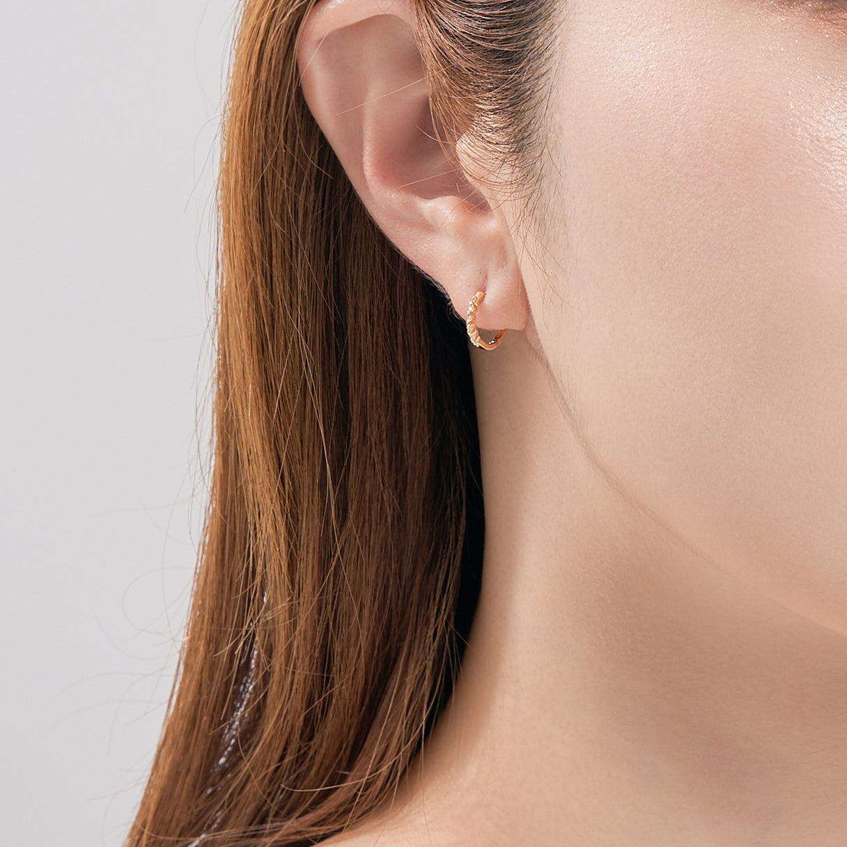 K10 ダイヤモンド 計0.06ct フープ ピアス - me.（エムイードット）