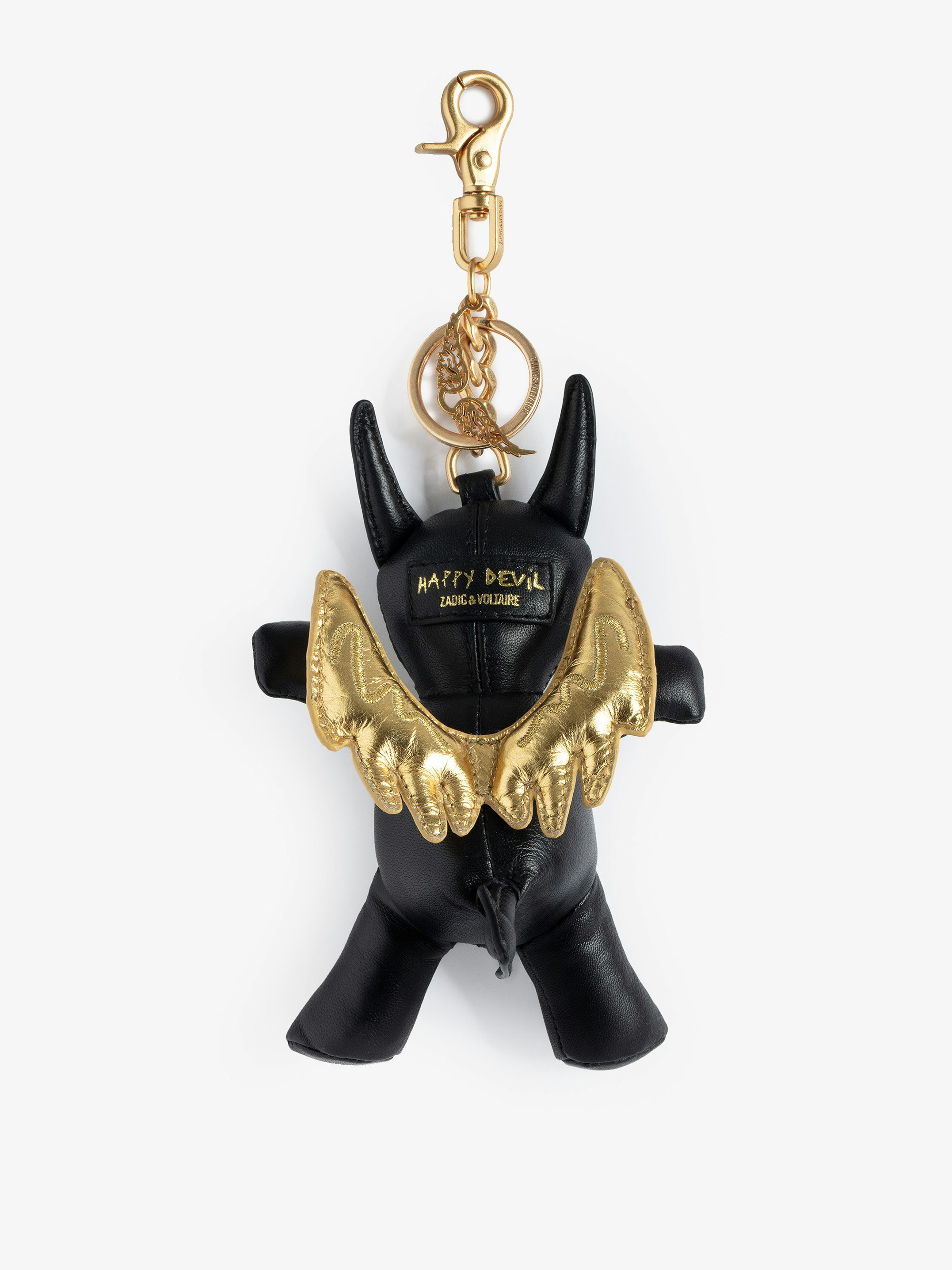 Happy Devil Keychain in Black Leather | Zadig&Voltaire
