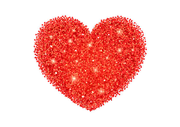 赤いキラキラハートかわいいバレンタインデーのデザイン - お祝いの