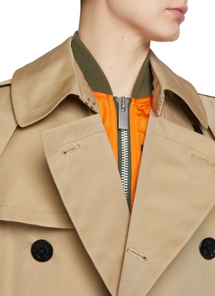 SACAI | Two Toned Layered Short Trench Jacket | Women | Lane Crawford