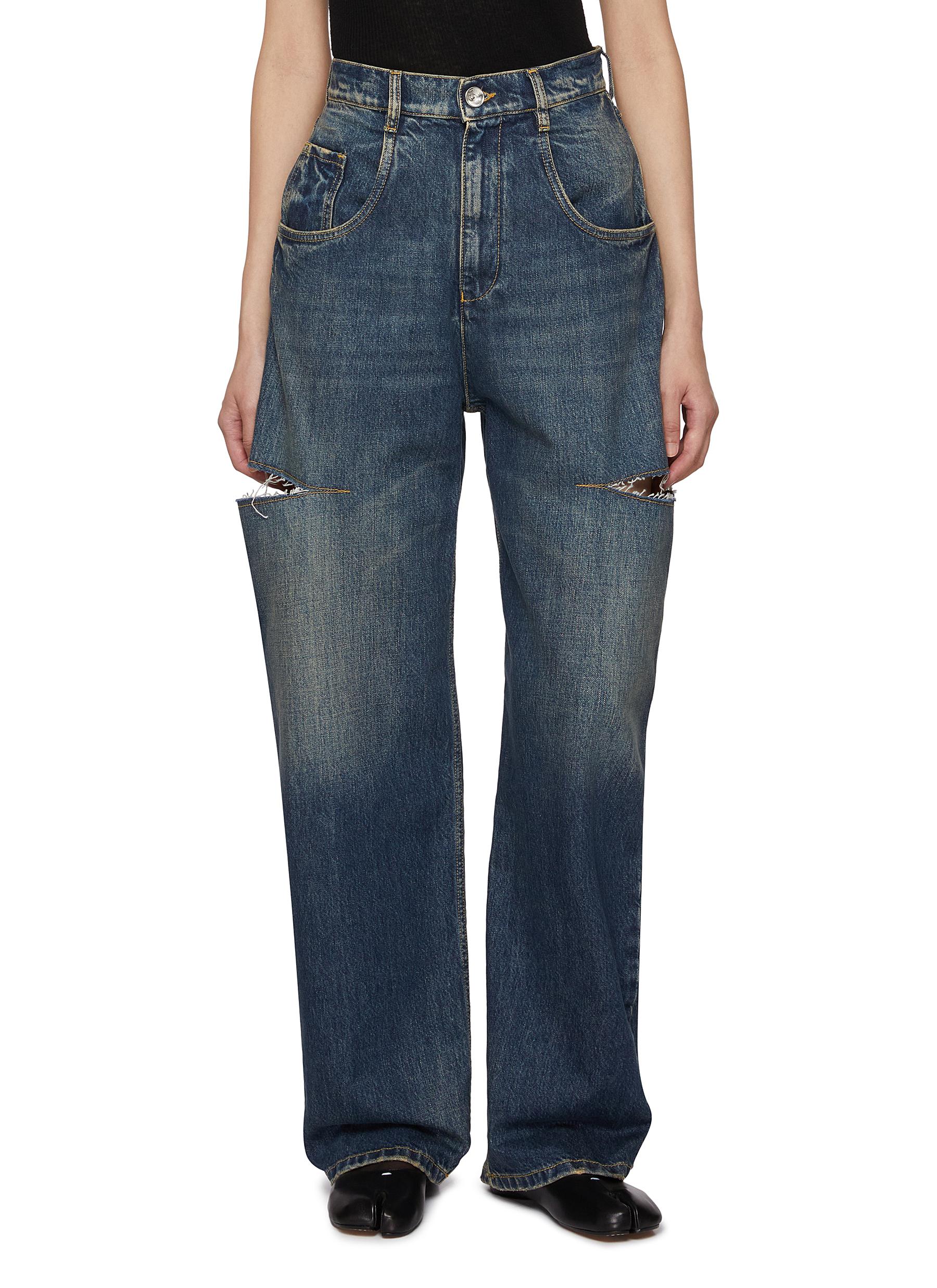 MAISON MARGIELA | Side Slit Dark Wash Jeans | Women | Lane Crawford