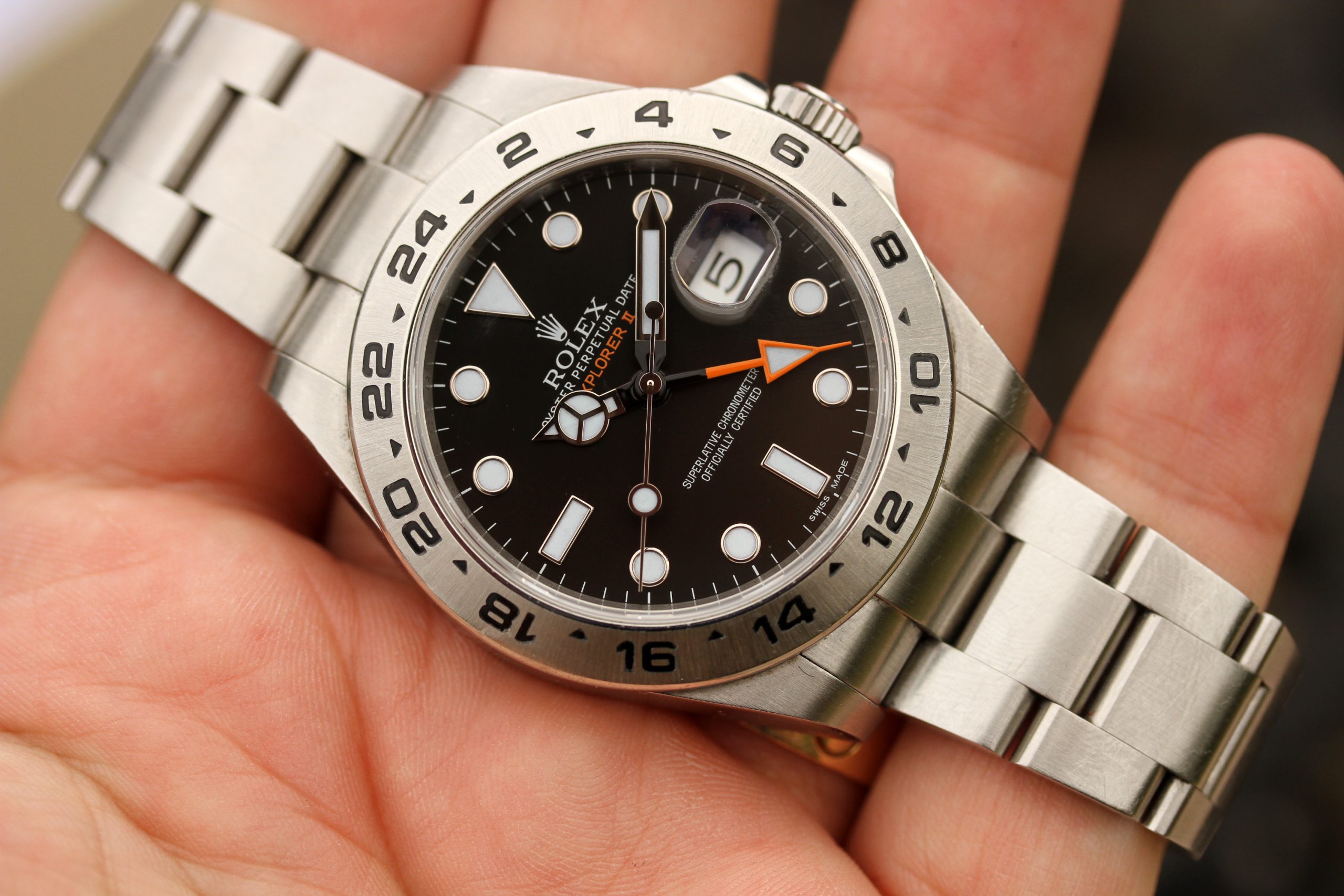 2016 Rolex Explorer 2 ref. 216570 “Black Dial, 42mm B&P” – Lunar