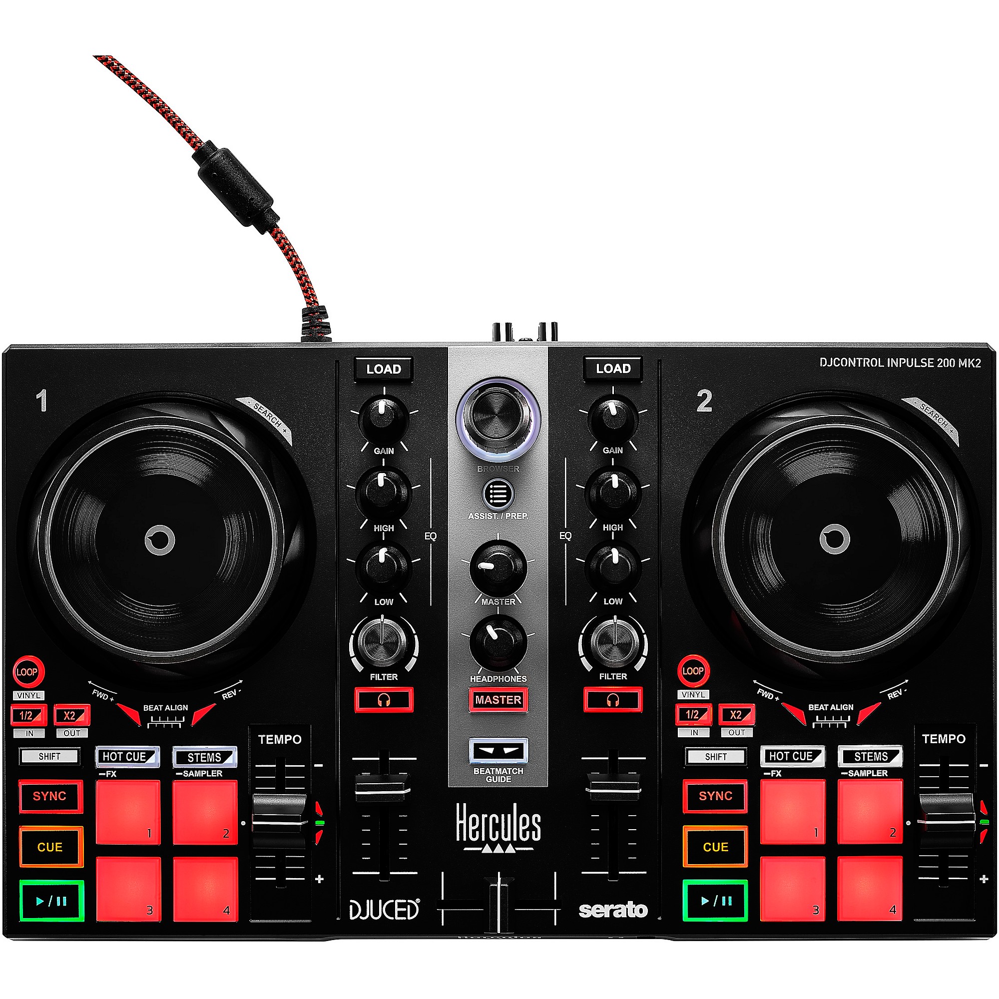 Hercules DJ DJControl Inpulse 200 MK2 2-Channel DJ Controller for