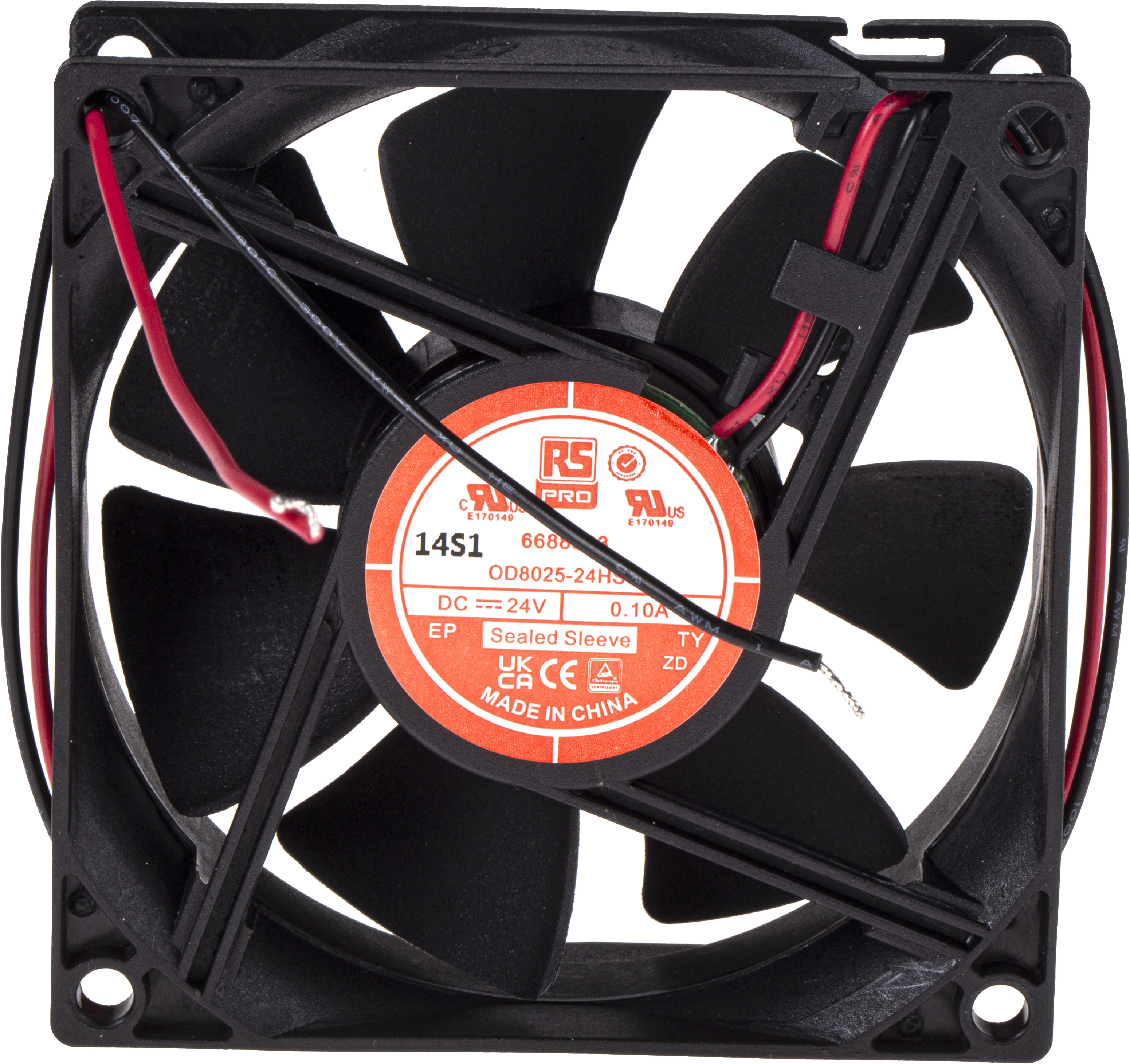 RS PRO 軸流ファン 電源電圧：24 V dc, DC, 80 x 80 x 25mm | RS