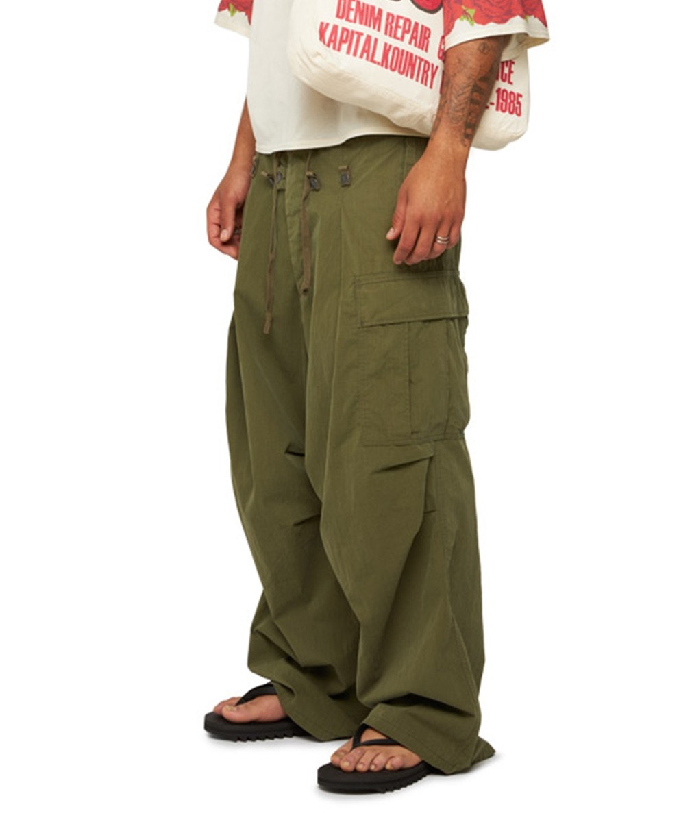KAPITAL Rip Stop Jumbo Cargo Pants in Green | SVD USA