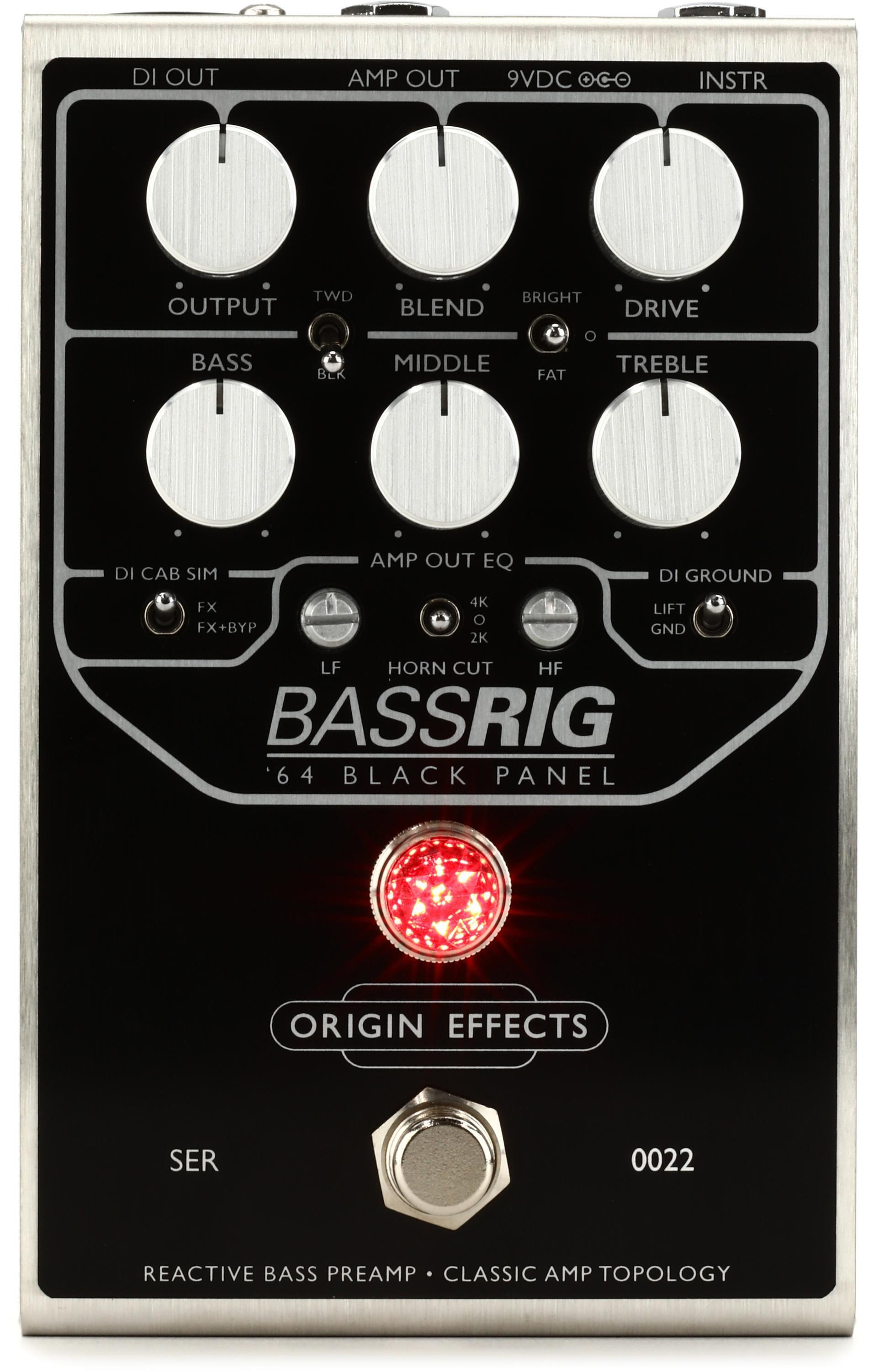 Origin Effects BassRig '64 Black Panel Bass Preamp Pedal | Sweetwater