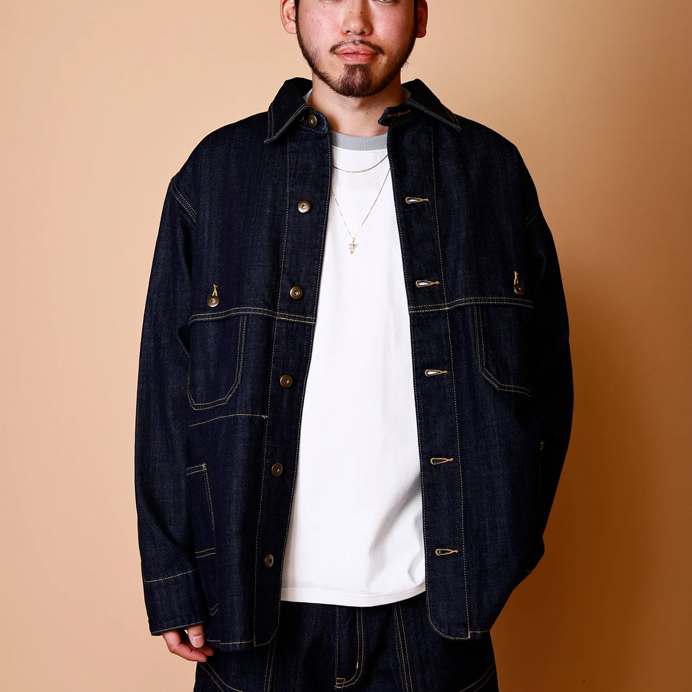 COMMON EDUCATION】DENIM MACKNAW COVERALL JACKET デニムマキノ