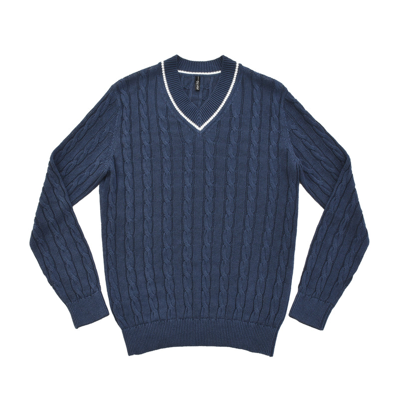 sporta Vネックプルオーバー ブルー – MINIMAL WARDROBE