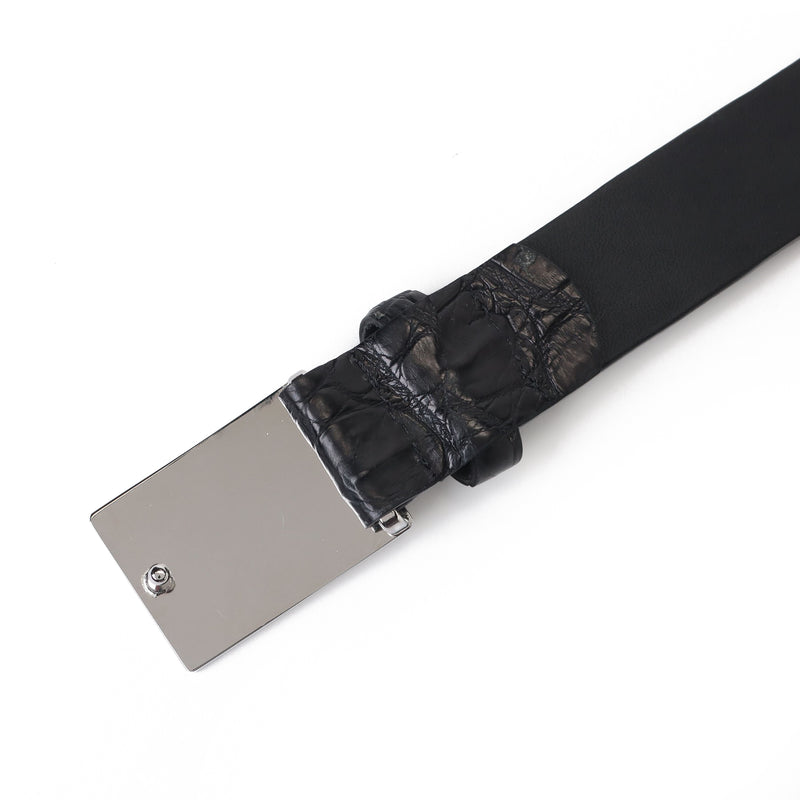 クロコダイル エンジンターンドバックルベルト ブラック – MINIMAL