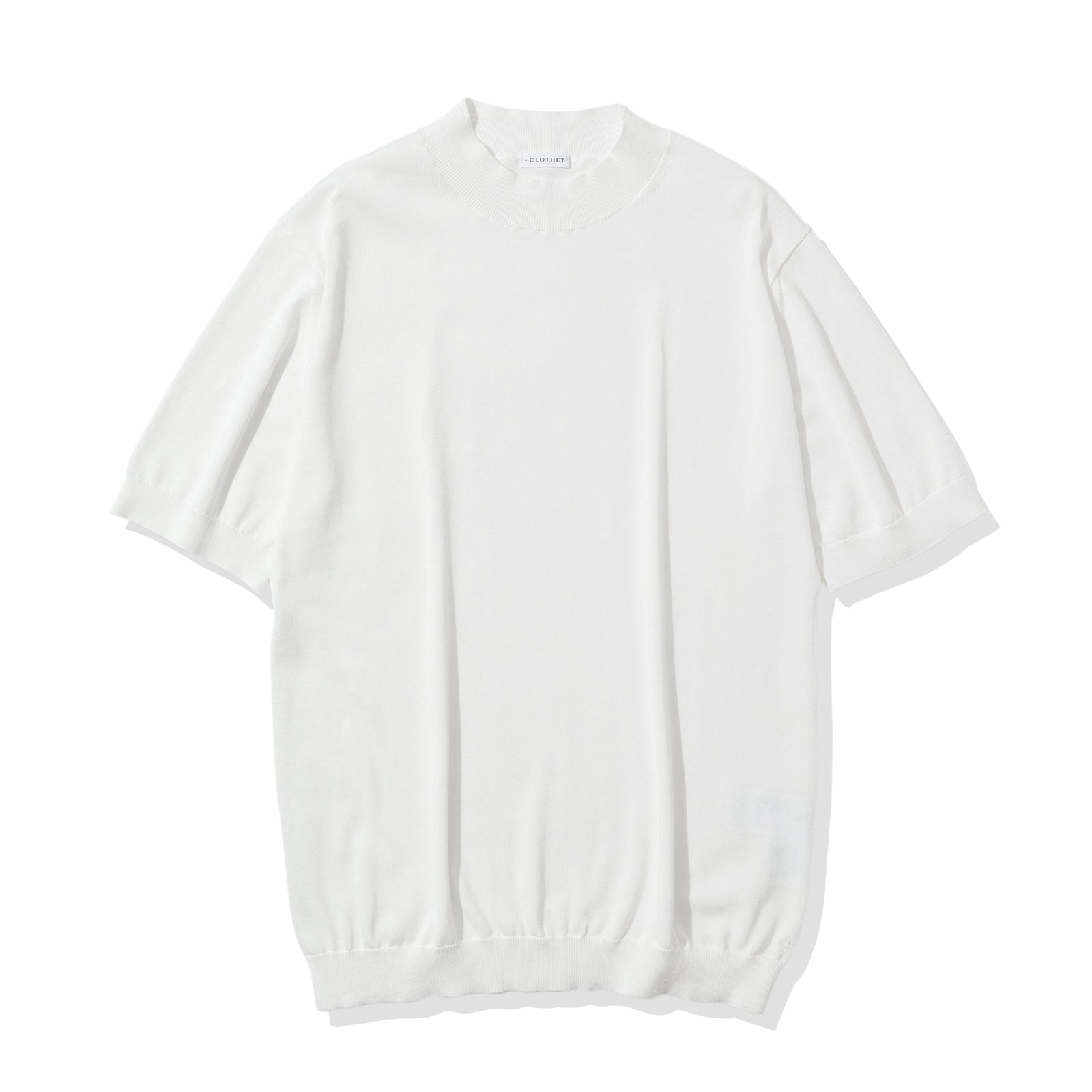 SUVIN PLATINUM モックネック ニットTシャツ ホワイト – MINIMAL WARDROBE