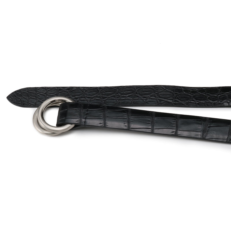 クロコダイル ダブルリングベルト ブラック – MINIMAL WARDROBE