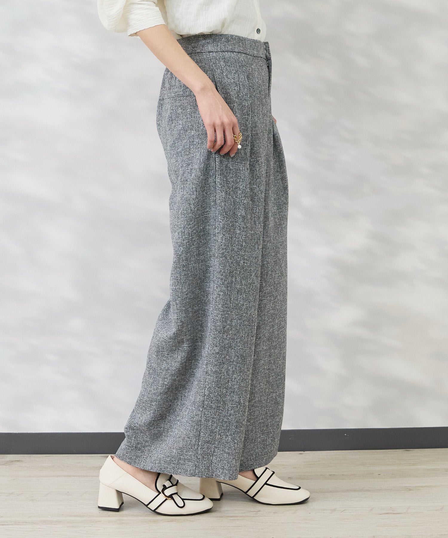 JETSET SOLO PLUS】ツイードワイドタックパンツ｜ファッション通販の