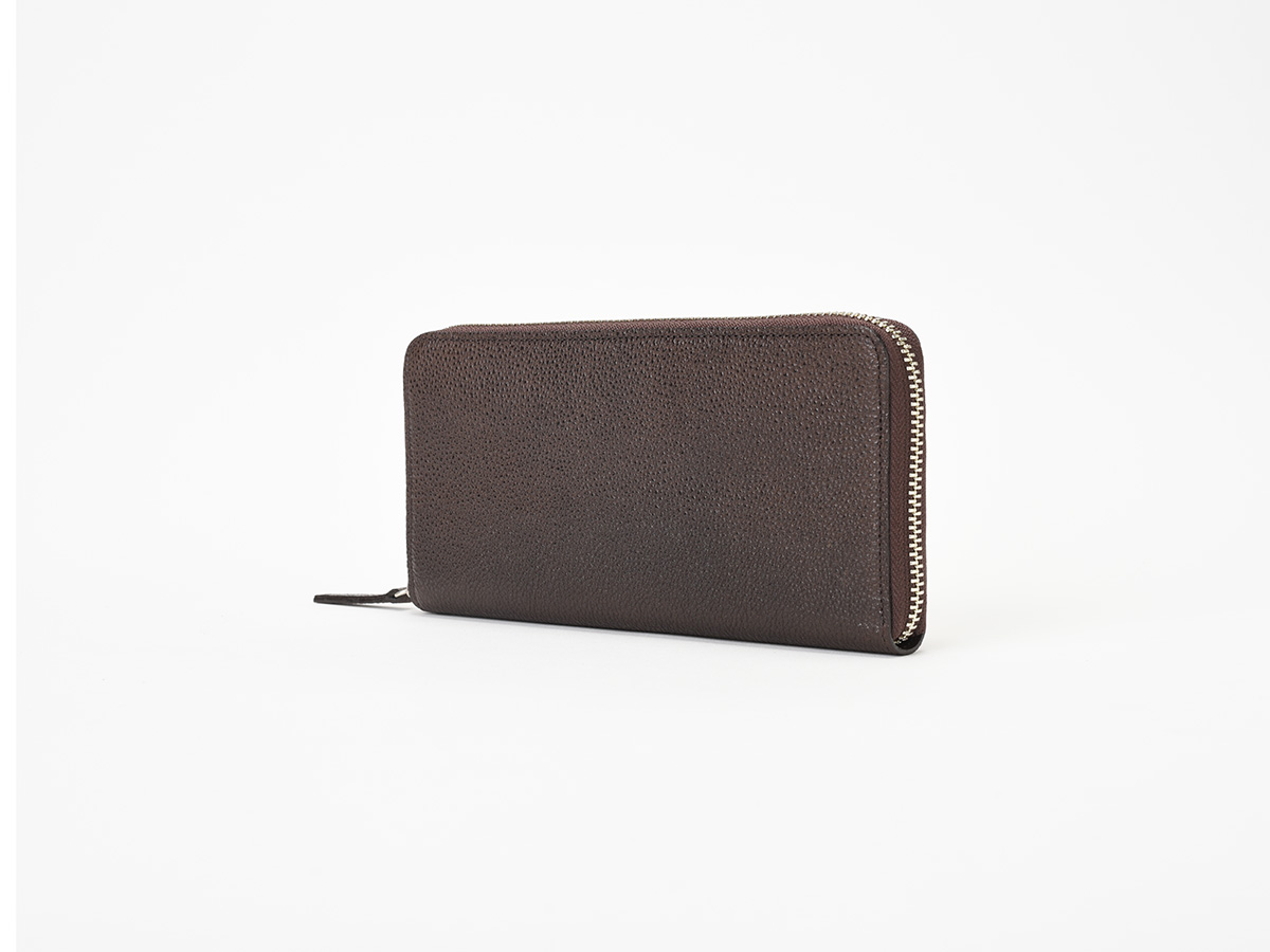 黒桟革 漆 ラウンドファスナー長財布 | 革財布のお店mic (ミック)