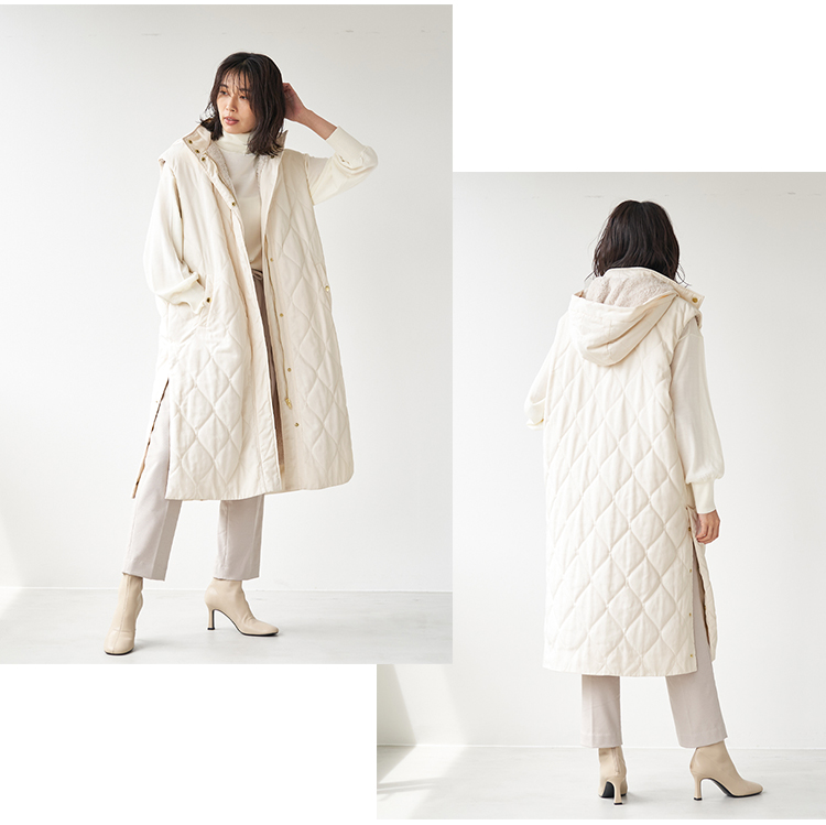 コーデが映えるキルティングロングベスト | MICA&DEAL ONLINE STORE