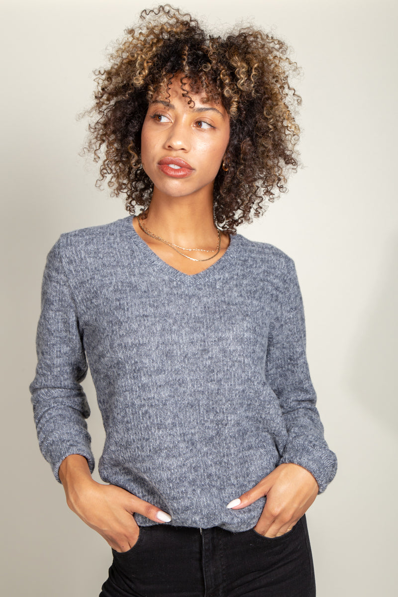Danielle Soft Knit V-Neck Sweater – Mika Jaymes