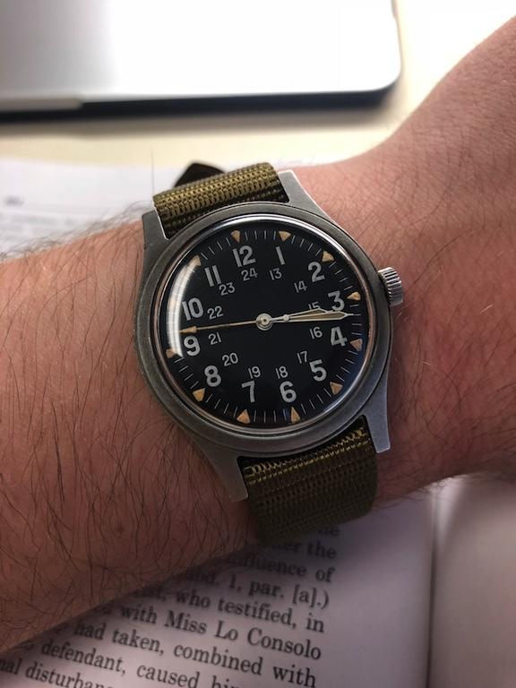 GG-W-113 U.S 1960s Pattern Military Watch with Shatter and Scratch
