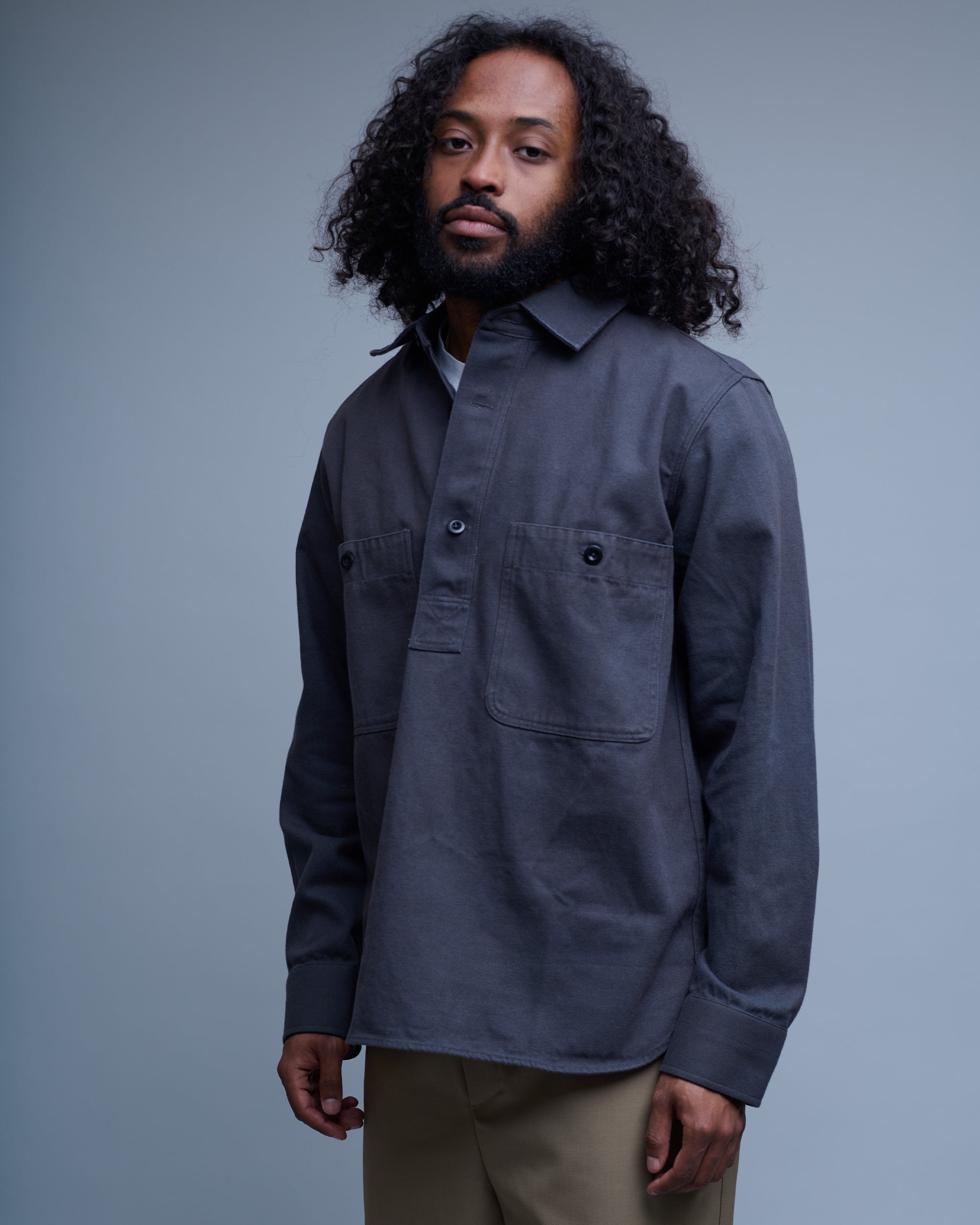 Cotton Wool Drill Overhead Shirt